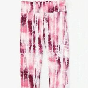 Justice Pink, Burgundy, and White Patterned Leggings (Size: 16/18 Girls)